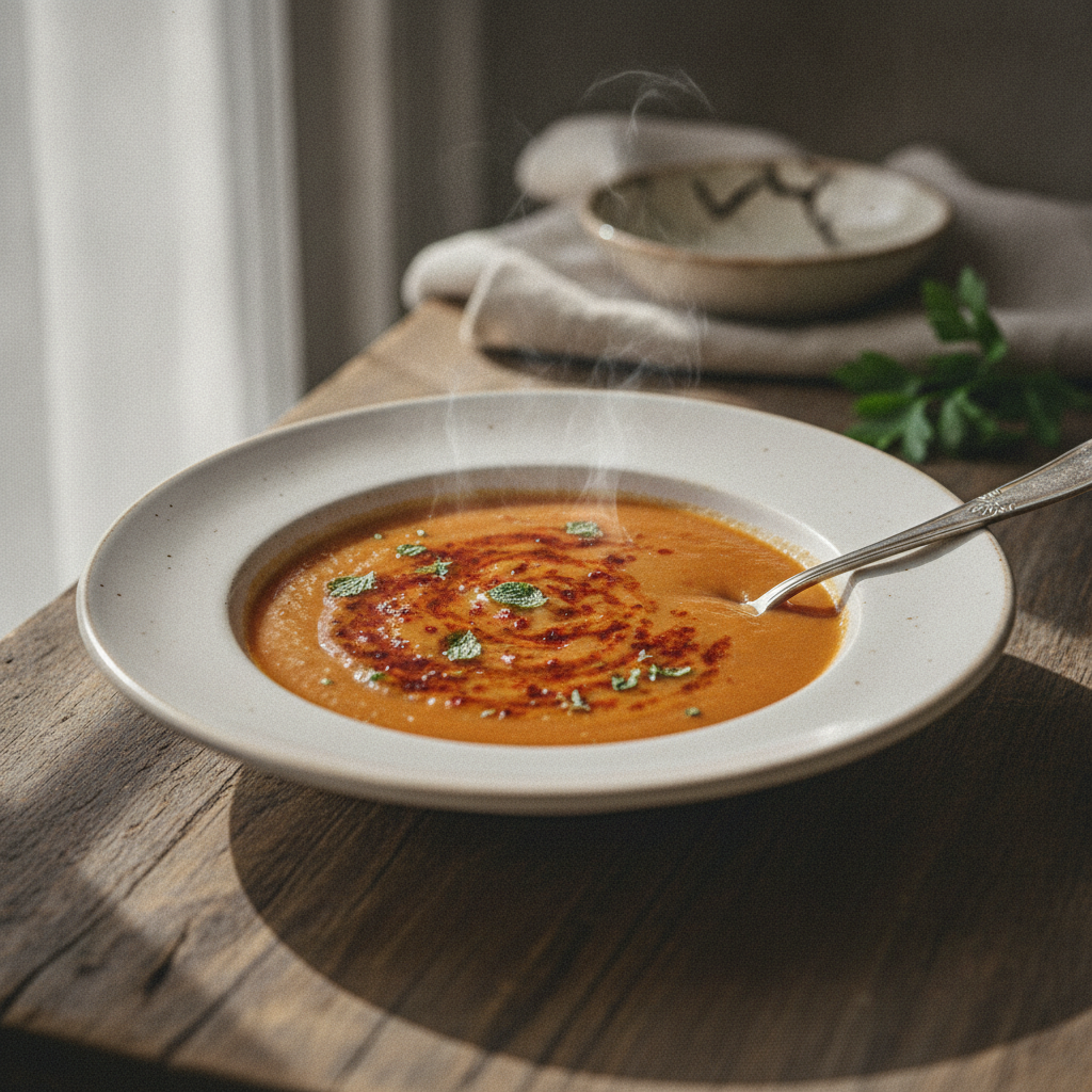Sıcacık Ev Yapımı Kırmızı Mercimek Çorbası