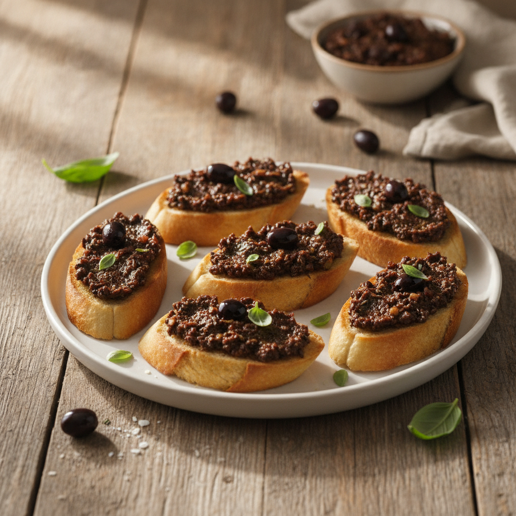 Zeytin ezmeli bruschetta